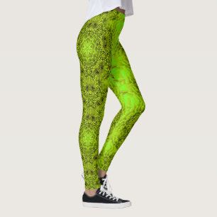 GREEN DAHLIA BLUME Abstrakt Leggings
