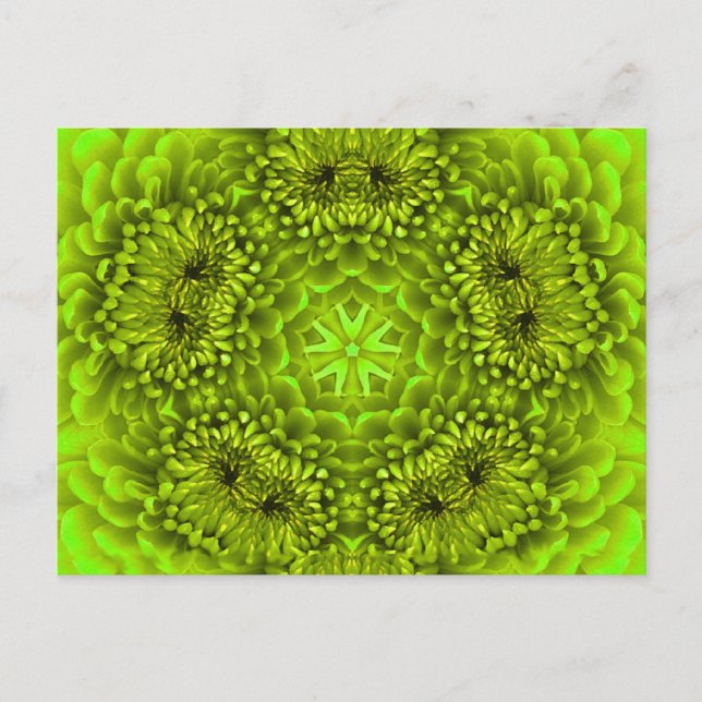 GREEN DAHLIA BLUME POSTKARTE (Vorderseite)