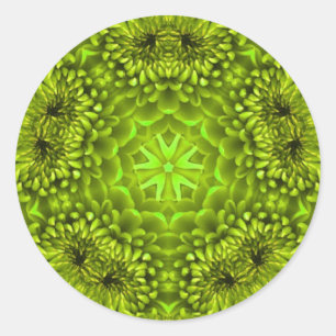 GREEN DAHLIA RUNDER AUFKLEBER
