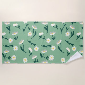 Green Daisy Beach Handtuch
