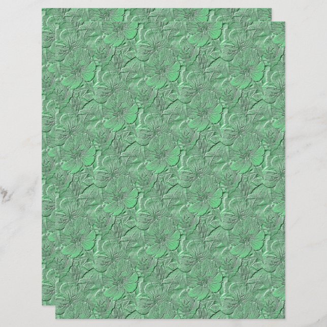 Green Daisy Blume Nature Art Pattern Scrapbook (Vorne/Hinten)