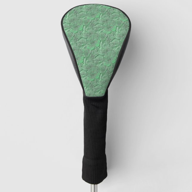 Green Daisy Blume Naturkunstmuster Golf Headcover (Vorderseite)