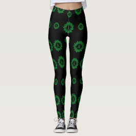 Green Daisy...C Diff Leggings