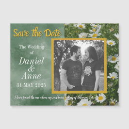 Green Daisy Christlich Save the Date Magnetkarte