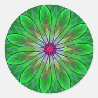 Green Daisy Mandala Blume Decal Fraktal Sticker