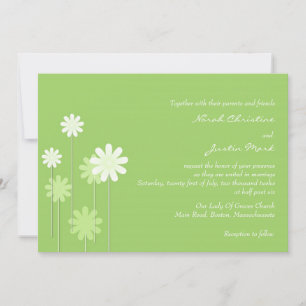 Green Daisy Wedding Einladung