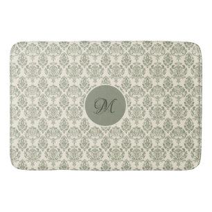 Green Damask Badematte