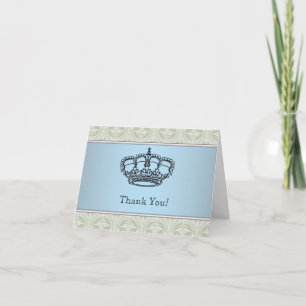 Green Damask Crown Petit Prince Merci Cartes