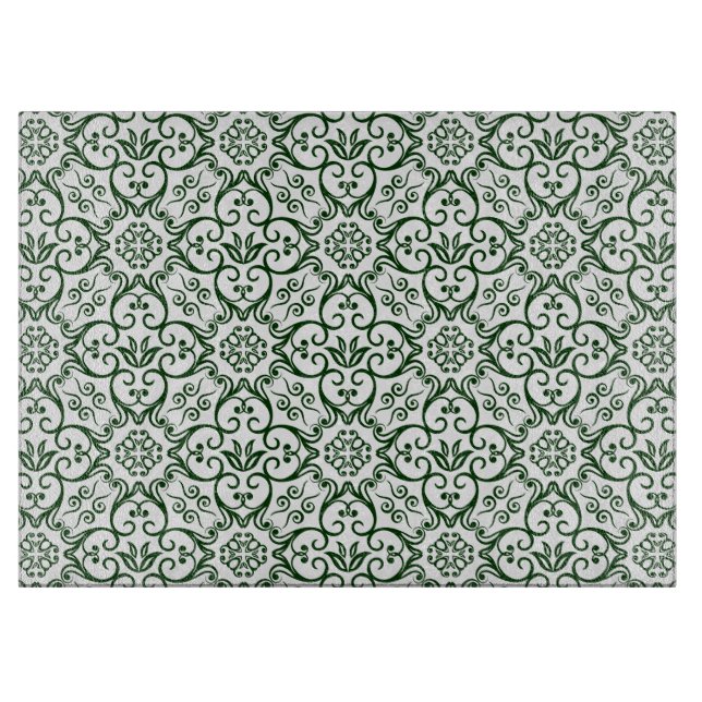 Green Damask Cutting Board Schneidebrett (Vorderseite)