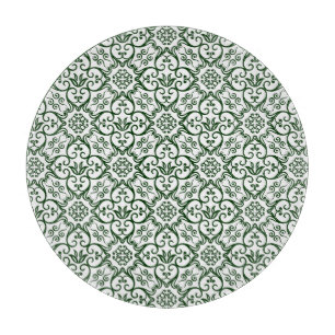 Green Damask Cutting Board Schneidebrett