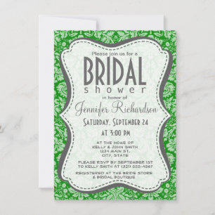 Green Damask Einladung