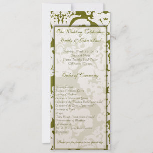 Green Damask Hochzeitseinladungen Einladung