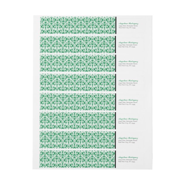 Green Damask Pattern Abschluss (Bogen)