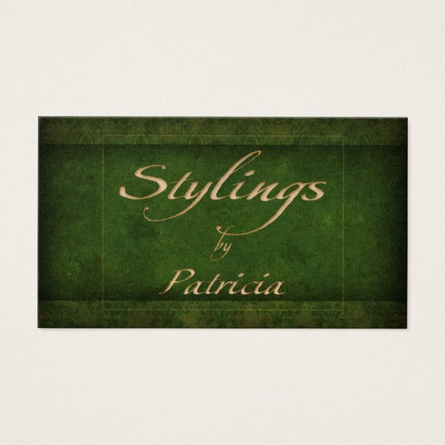 Green Damask Persönliche Karte (Vorderseite)