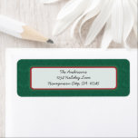 Green Damask Red Christmas Return Address Label<br><div class="desc">Weitere Weihnachtsdesigns von Sandra</div>