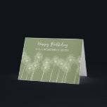 Green Dandelions Sister Birthday Karte<br><div class="desc">Geburtstagskarte für die Schwester in Grün mit Lüstern und nachdenklichem Vers.</div>