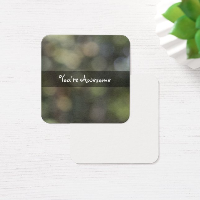 Green Dappled Light Bokeh Foto Message Cards (Schreibtisch)