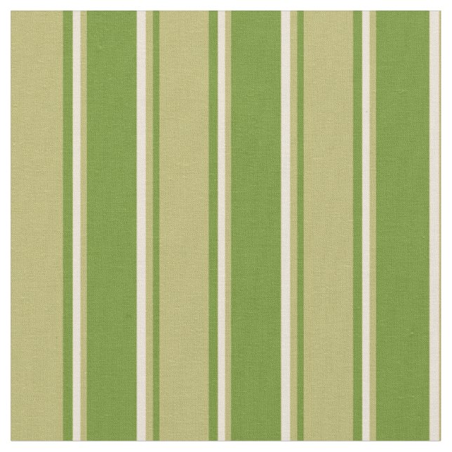 Green, Dark Khaki und Bisque Lines Muster Stoff (Nahaufnahme)