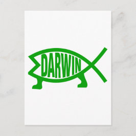 Green Darwin Fish Postkarte