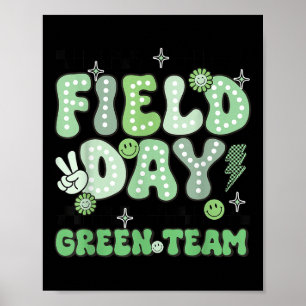 Green-Day-Team Groovy Smile Face Checkered S Poster