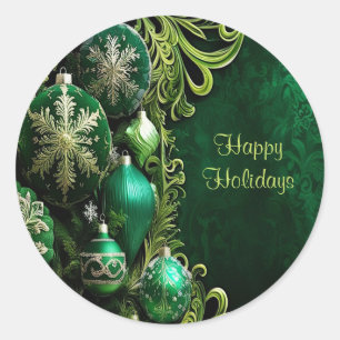 Green Decorative Ornaments Holiday Sticker