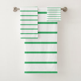 Green Decorative Stripe Muster Badhandtuch Set
