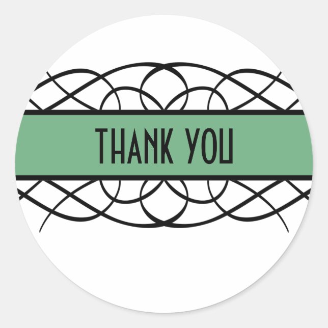 Green Deko Blühte Danke Stickers (Vorderseite)