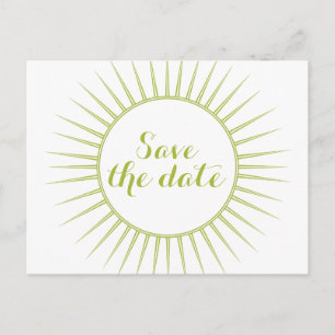 Green Deko Retro Save the Date Postkarte