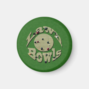 Green Denim Lawn Bowls, Magnet
