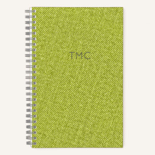 Green Denim Monogram INITIALS Gray Masculine Cool Notizbuch