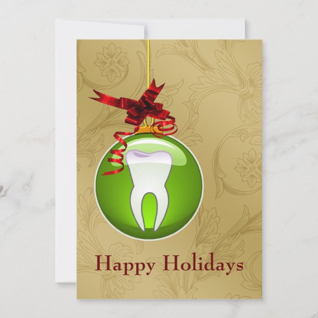 Green Dentist Holiday Cards Feiertagskarte (Vorderseite)