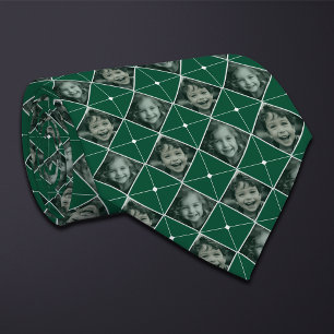 Green Diamond 2-Foto Muster Neck Tie Krawatte
