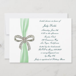 Green Diamond Bow Bridal Dusche Einladung