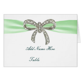 Green Diamond Bow Wedding Table Platzkarte