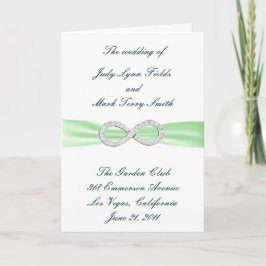 Green Diamond Infinity Wedding Program Card Programm