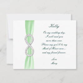 Green Diamond Infinity Wedding Trauzeugin Card Einladung