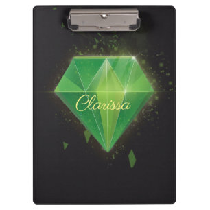 Green Diamond mit Namen Klemmbrett