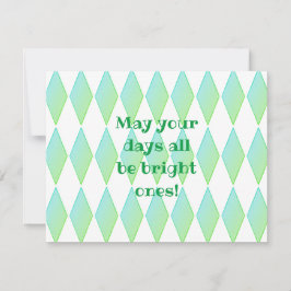 Green Diamond Theme Flat Note Card mit Umschlag Mitteilungskarte