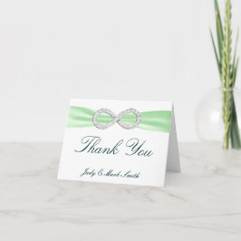 Green Diamond Unfinity Wedding Danke Card