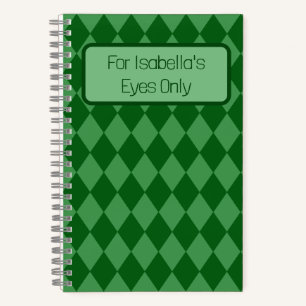 Green Diamonds My Eyes Only Journal Notizbuch