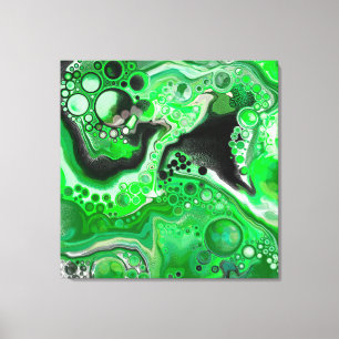 Green Digital Fluid Marble Art Leinwanddruck