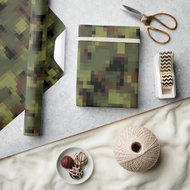 Green Digital Military Camo Geschenkpapier (Kunsthandwerk)