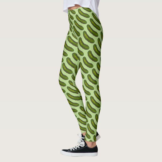 Green Dill Pickle Kosher Deli Pickles Feinschmecke Leggings (Links)