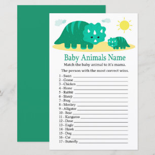 Green Dino Baby Animes Name Game
