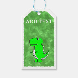 Green Dino Watercolor Kinderdusche Geschenkanhänger