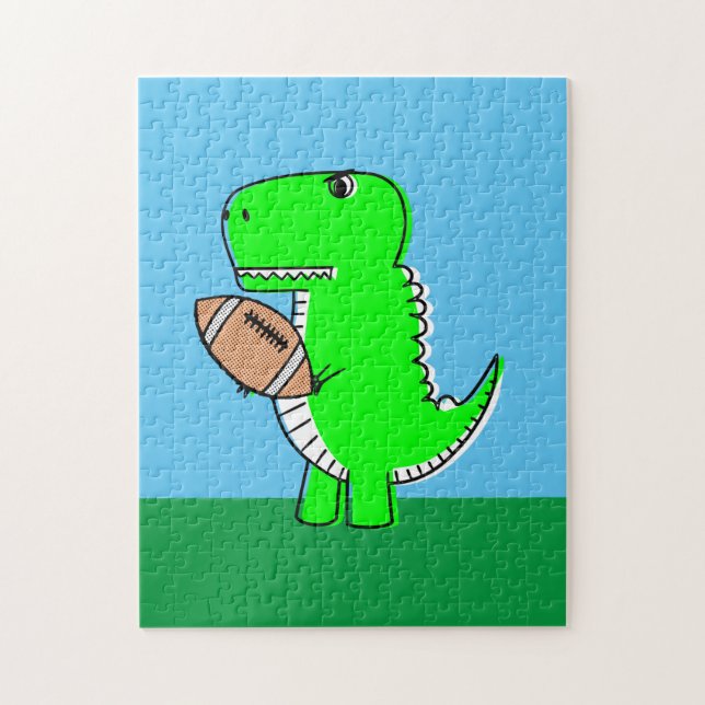 Green Dinosaur Lieben Football (Vertikal)