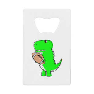 Green Dinosaur Lieben Football Geldbeutel Flaschenöffner