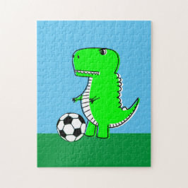 Green Dinosaur Lieben Fußball