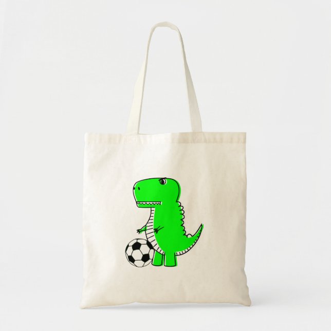 Green Dinosaur Lieben Fußball Tragetasche (Vorne)