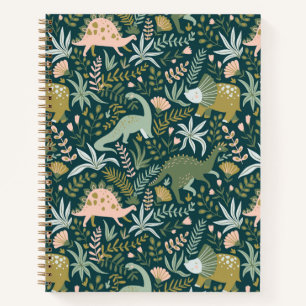 Green Dinosaur Muster Notizbuch